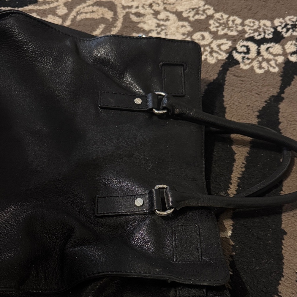 Michael Kors Black Leather Tote Bag - Picture 2 of 7